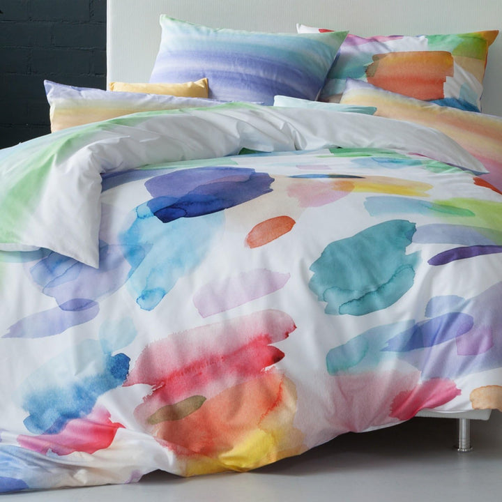 ESTELLA Mako-Satin Wendebettwäsche Splash Multicolor 1 Bettbezug 200 x 220 cm + 2 Kissenbezüge 80 x