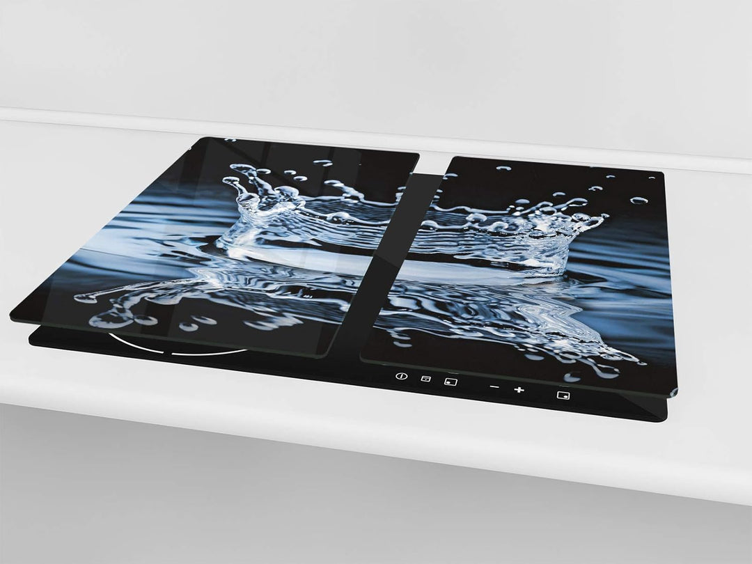 Küchenbrett aus Hartglas und Induktionskochplattenabdeckung – Schneideplatten SINGLE mit 60 x 52 cm