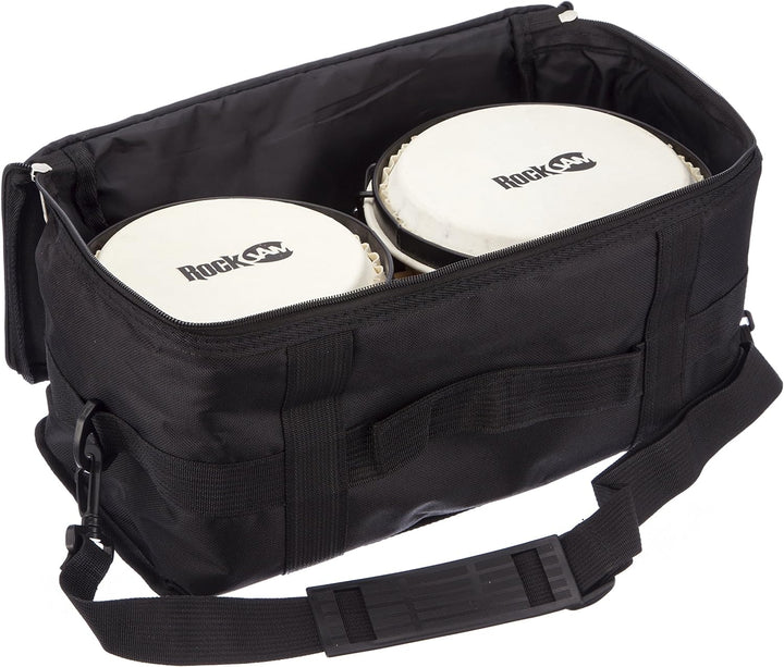 RockJam RJ-100300 7" and 8" Bongo Set with Padded Bag and Tuning Wrench Natural Natural Single, Natu