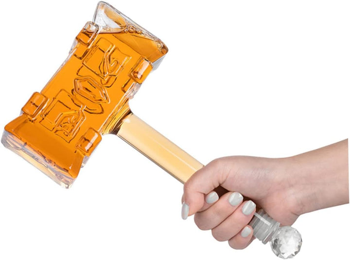 Garneck Reisefertiges Whisky-dekanter-set Glasflasche in Hammerform Für Einfaches Ausgiessen