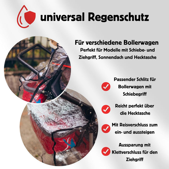 IMLEX Bollerwagen Universal Zubehör Ideal für IM-4268 Bollerwagen (Regenschutz), Regenschutz