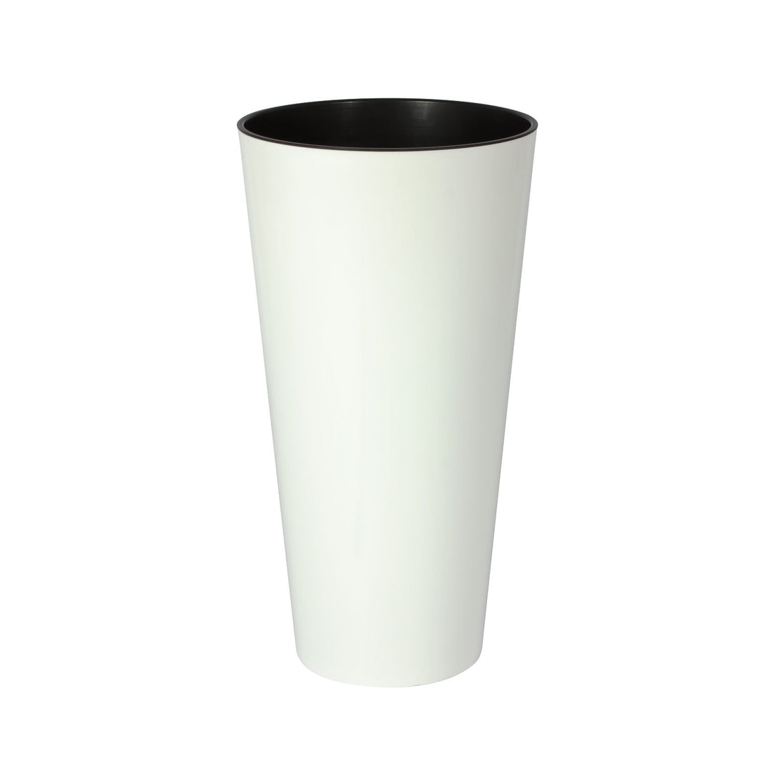 Maceta brillo TUBUS SLIM 64L., dimensiones (mm) 400x400x762, color Blanco Weiss 40x76,2 Single, Weis
