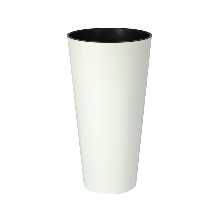 Maceta brillo TUBUS SLIM 64L., dimensiones (mm) 400x400x762, color Blanco Weiss 40x76,2 Single, Weis