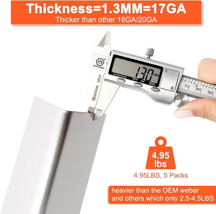 GFTIME 49,5 x 32,5cm 7524 Grillrost Gusseisen,62752 Brenner,Flavorizer Bars 7620,für Weber Genesis E