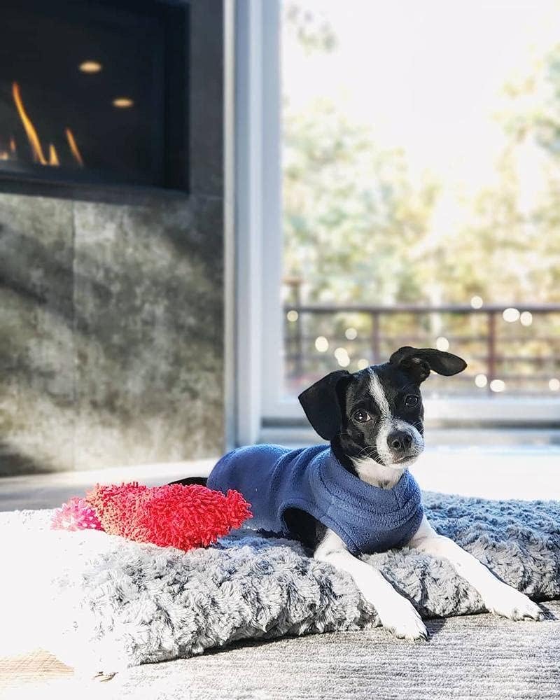Gooby Hundepullover aus Stretch-Fleece – Indigoblau, Grösse XS – Warmer Pullover für kleine Hunde –