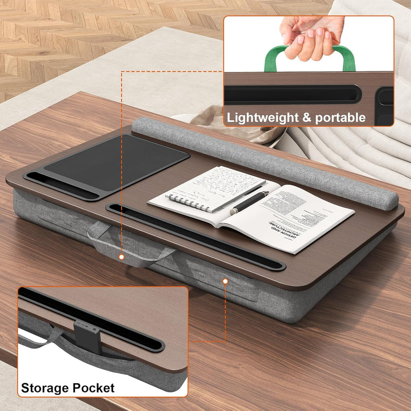 PUTORSEN Laptopkissen für Bett mit Kissen, Laptop Ständer Mausunterlage Passen bis zu 17,3 Zoll Note