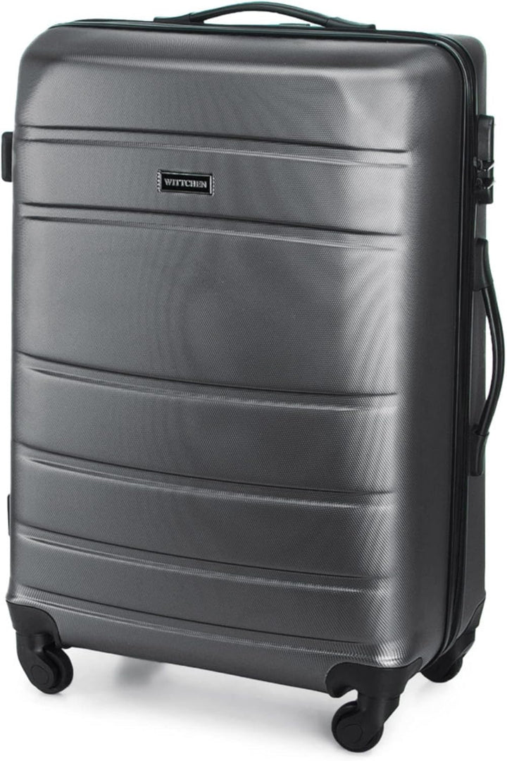 WITTCHEN Mittlerer Koffer Trolley Koffer Reisekoffer aus ABS Hartschalen Trolley 4 Rollen Kombinatio