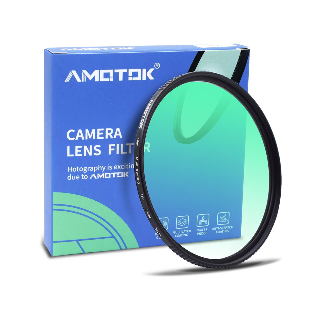 AMOTOK 39mm Ultradünner UV-Kamerafilter,16 mehrschichtige beschichtete HD/wasserdicht/kratzfeste UV-