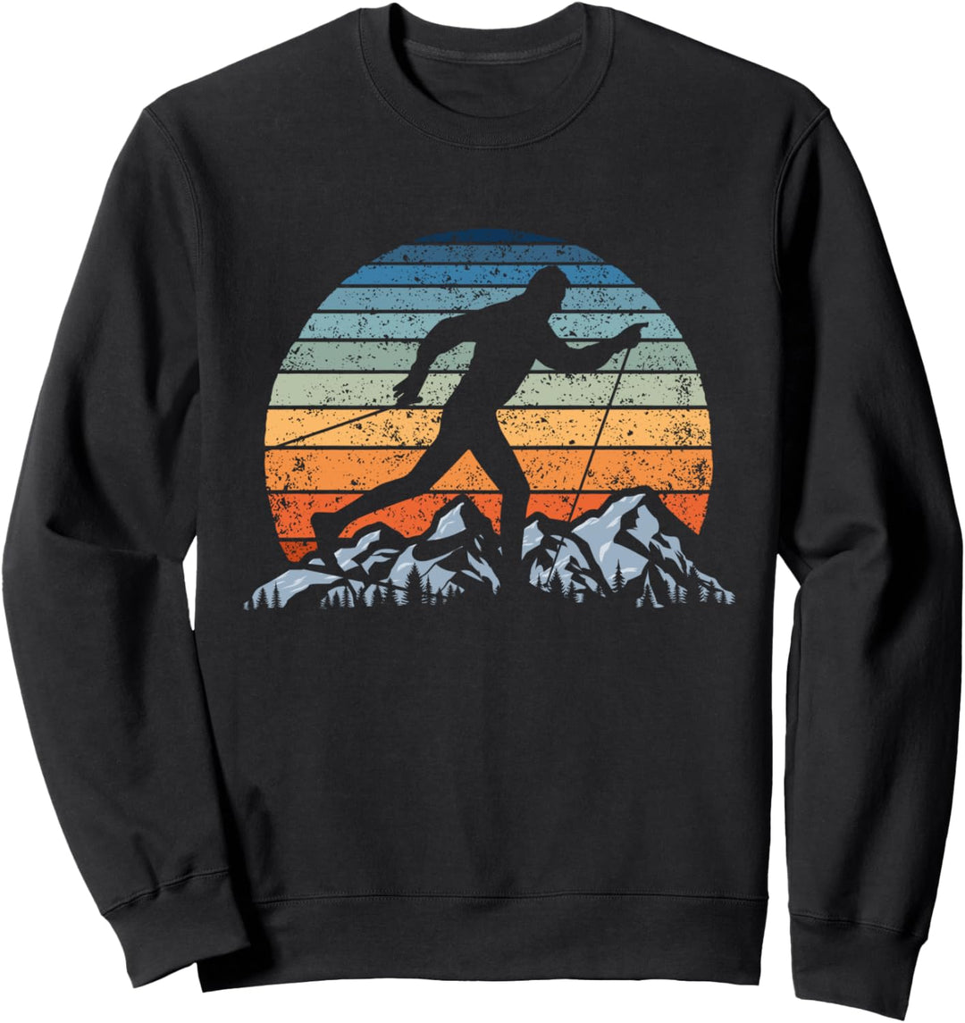 Cooles Vintage Sunset Langläufer Langlauf Loipe Design Sweatshirt