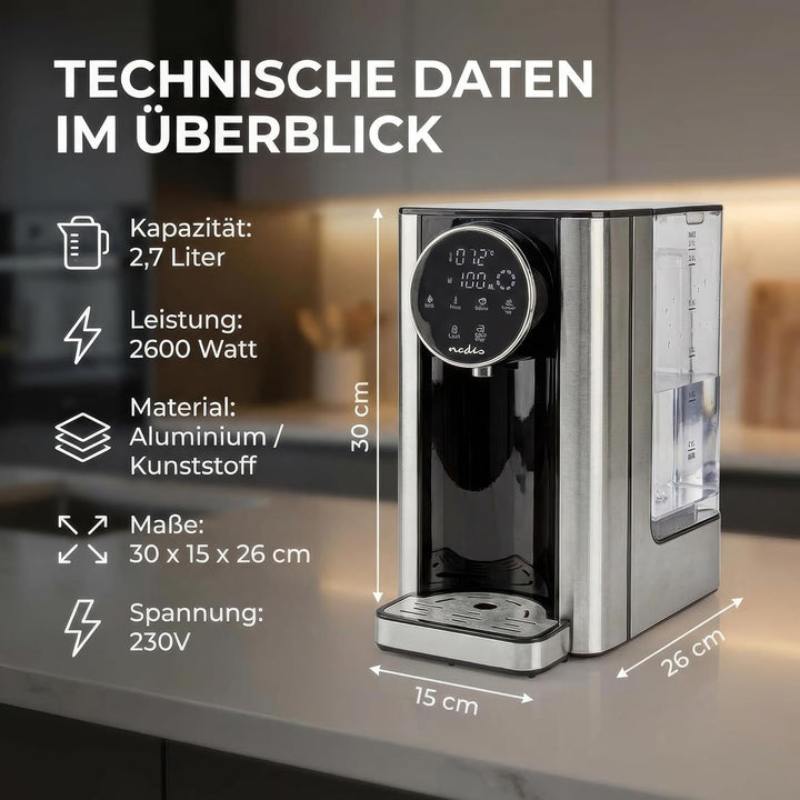 Heisswasserspender - 2600 W - 2.7 l - Aluminium/Schwarz