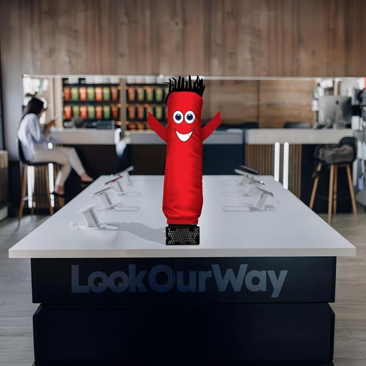 LookOurWay Mini Air Dancers Aufblasbares Tube Man Set Desktop Grösse, Rot, Rot