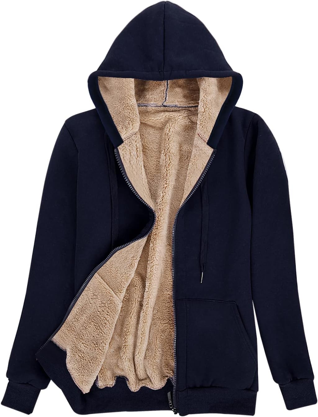 Niwicee Damen Kapuzenpullover mit Reissverschluss Winter Plus Fleecepullover Langarm Kapuzenjacke Sw