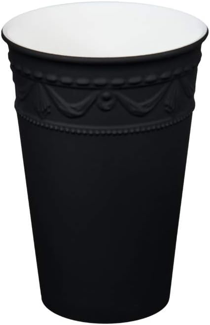 KPM Berlin Kurland To-Go Becher, Porzellan, Kaffeebecher, Teebecher, handmade, schwarz, Schwarz