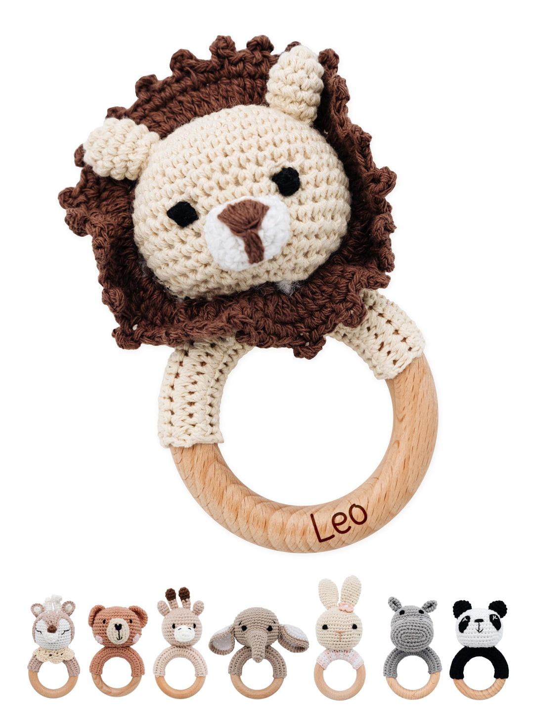 Bärenfreunde® - Personalisierter Beissring Baby - Niedlicher Greifling für Baby&