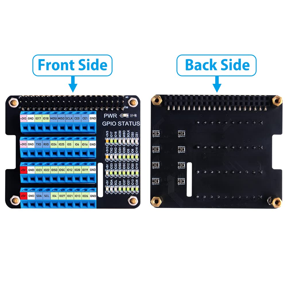 GeeekPi GPIO Expansion Breakout Board for Raspberry Pi 5 / 4B/ 3B+/ 3B/ 2B/ B+/ Zero 2 W/Zero W/Zero