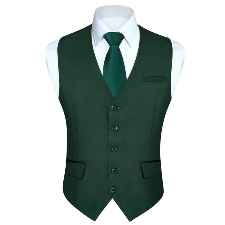 HISDERN Anzugweste für Herren Elegant Hochzeit Weste Klassische Einfarbig Casual Businessweste Forme