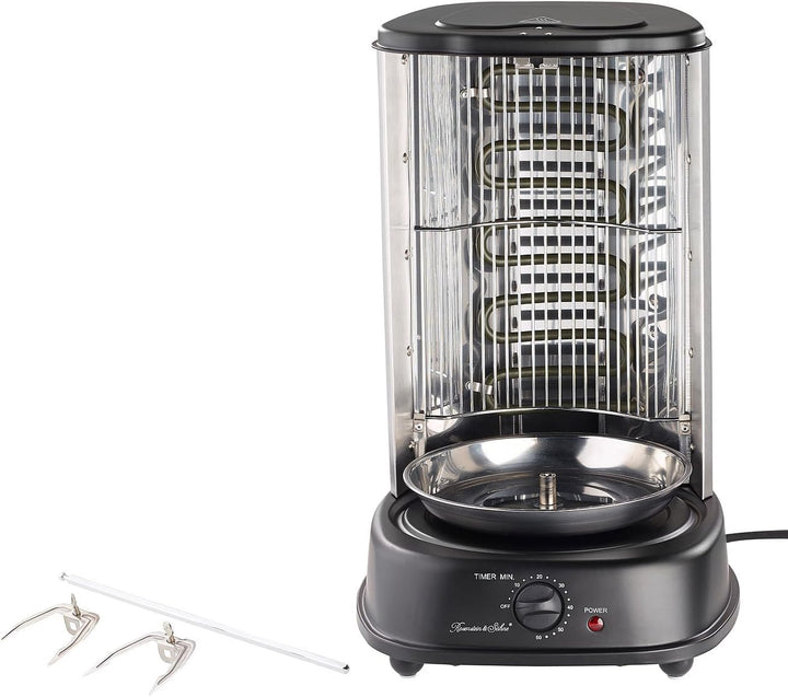 Rosenstein & Söhne Gyrosgrill: Döner- und Gyros-Grill, 2.000 Watt, Mittelspiess mit Spiessgabeln, Ti