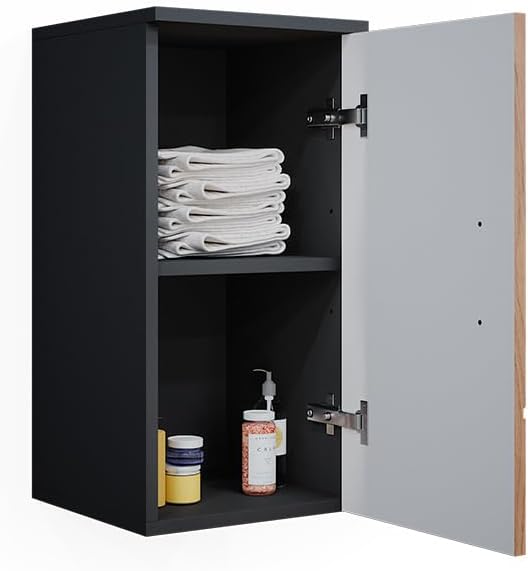 Vicco Badschrank Irma, Anthrazit/Eiche, 30 x 59 cm Anthrazit 30x59 cm, Anthrazit 30x59 cm