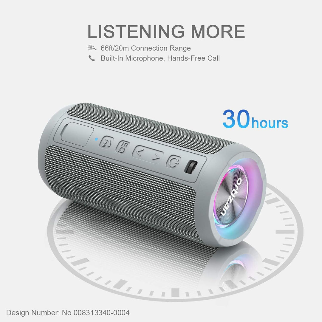 Ortizan Bluetooth Lautsprecher mit Licht, Musikbox Tragbarer Bluetooth Box mit IPX7 wasserdicht, Dua