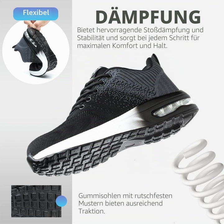Nasogetch Sicherheitsschuhe Damen Herren Stahlkappenschuhe Arbeitsschuhe Sportlich Atmungsaktiv 36 E