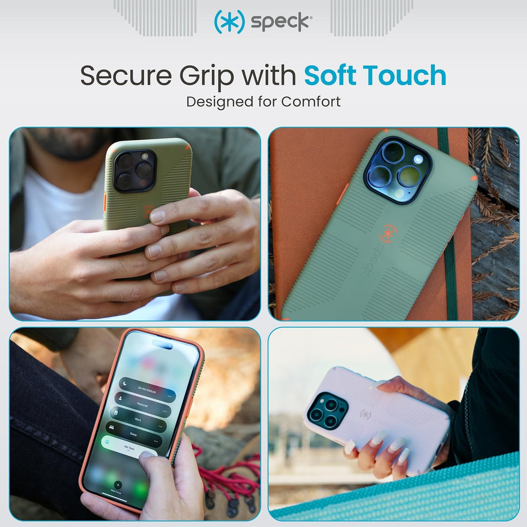 Speck Schutzhülle für iPhone 15 Pro Max – gebaut für MagSafe, Fallschutz, Kratzfest, weich, 17,5 cm