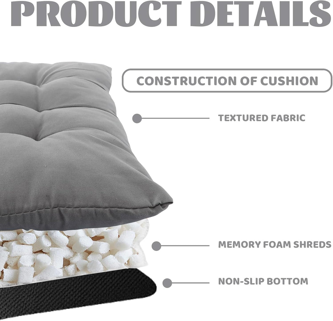 DAJAVE 8er Set Sitzkissen Stuhlkissen 40x40 cm – Memory Foam Sitzpolster Orthopädisch für Bürostuhl,