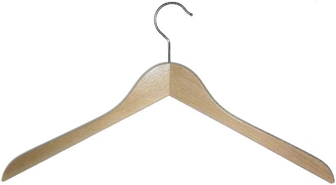 Kleiderbügel aus Holz, Kleiderbügel aus Buchenholz, Natur lackiert (Wasserlack), vernickelter drehba