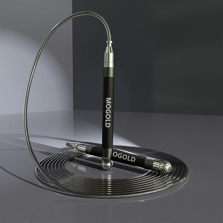 2-in-1 Speed Rope: 2mm for Boxing/MMA & 3mm for CrossFit - Tool-Free Adjustable Cable System with Du