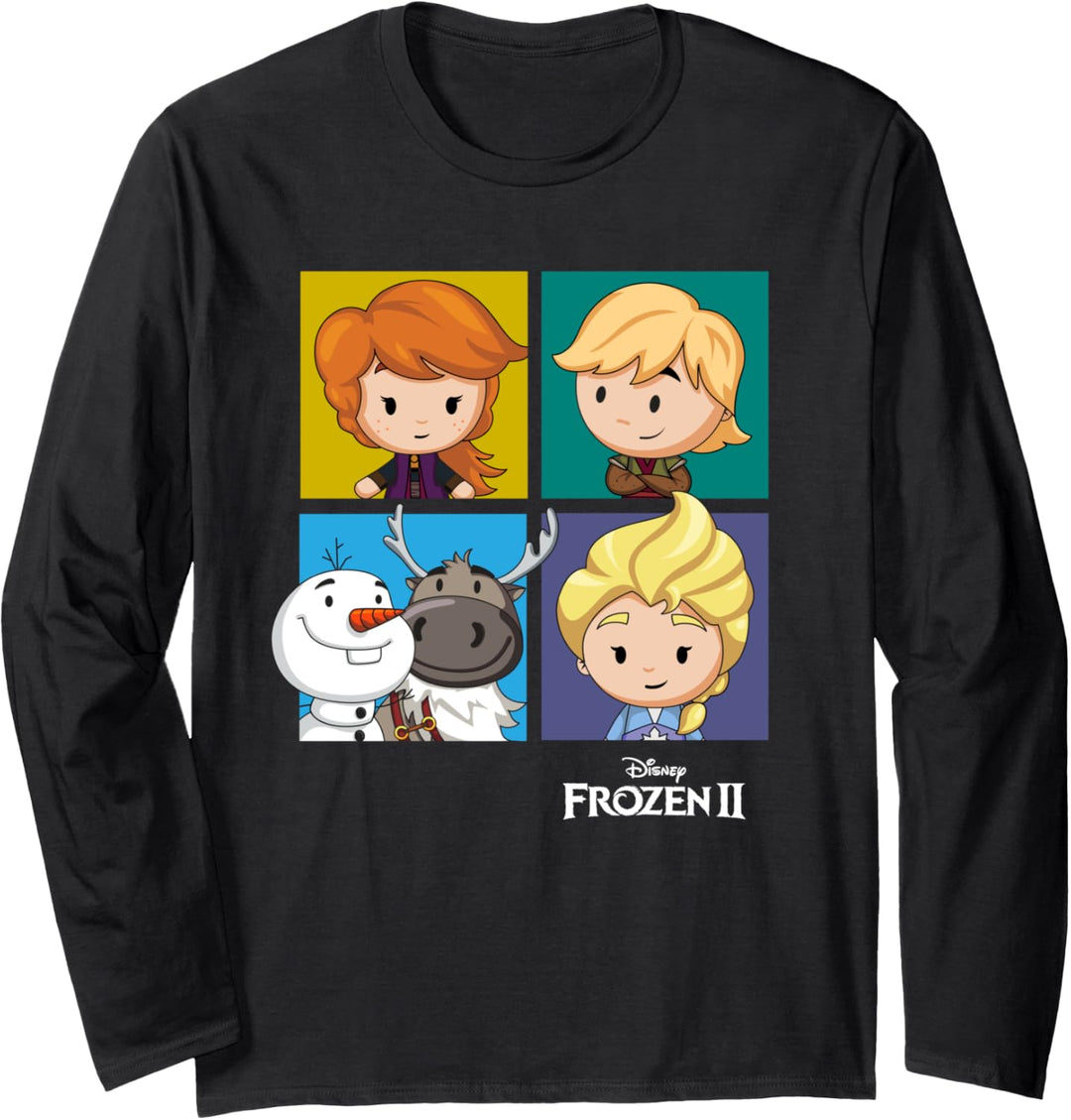 Disney Frozen 2 Chibi Character Panels Langarmshirt