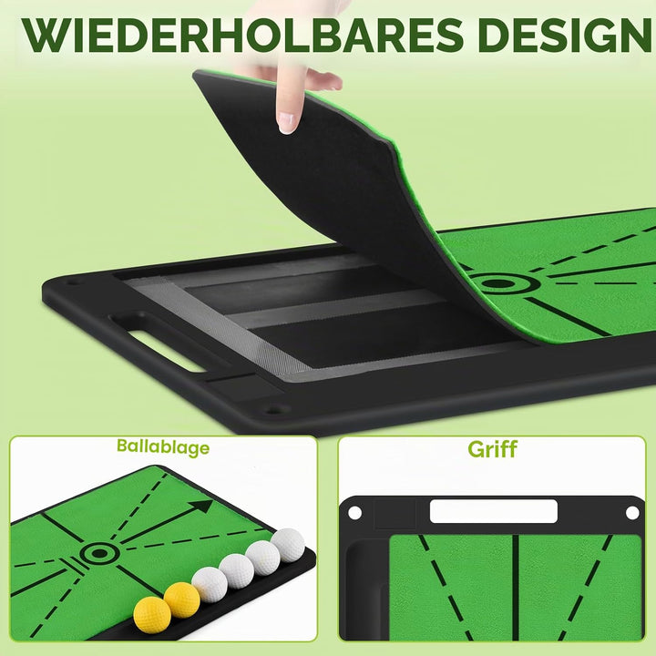 BROTOU Abschlagmatte, Premium Dual-Turf Schwungtrainer Trainingsmatte zur Schwungerkennung, Feedback