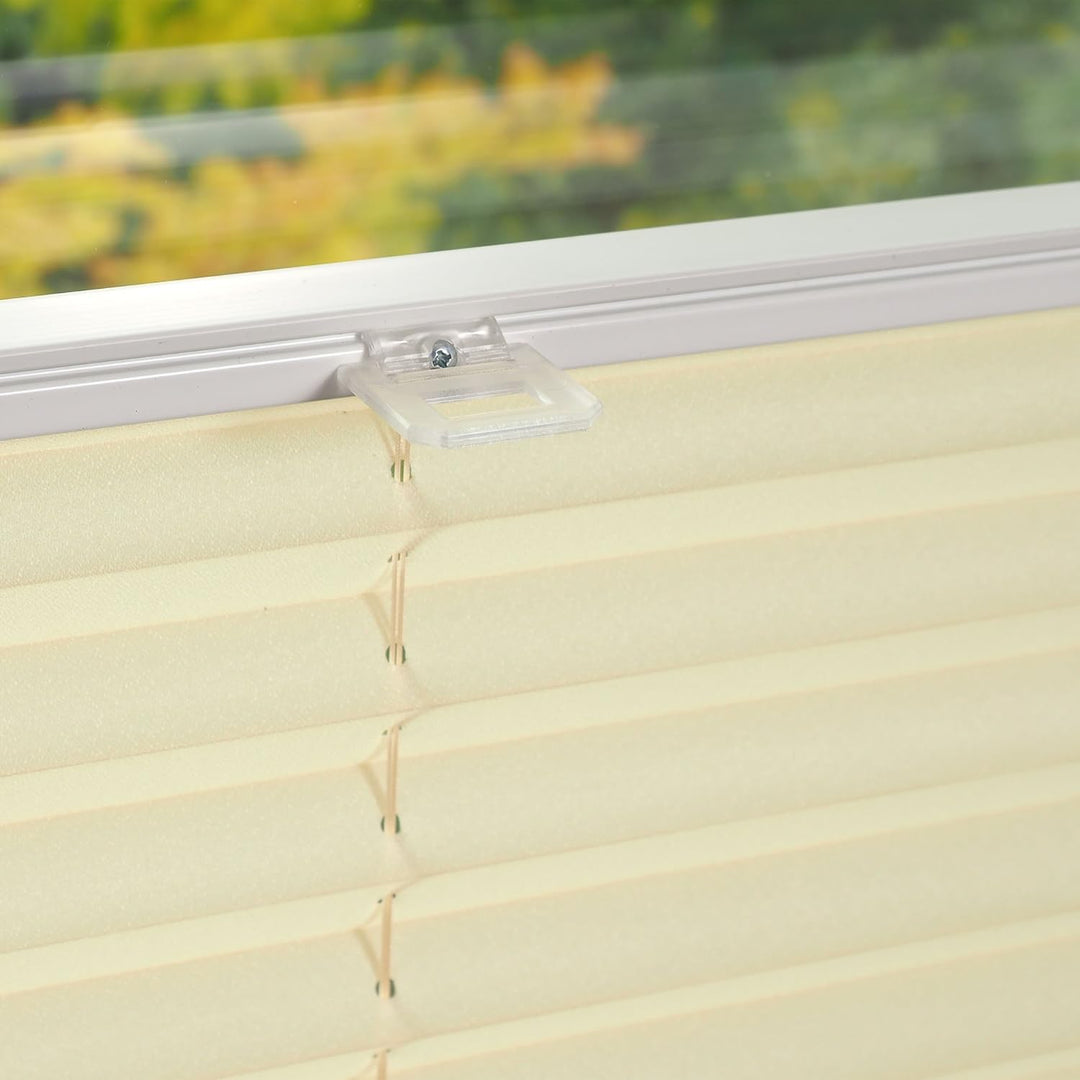 Liedeco® Plissee verspannt mit Klemmträger; 60 x 130 cm Ecru (beige) (BxH); lichtdurchlässig Blickdi