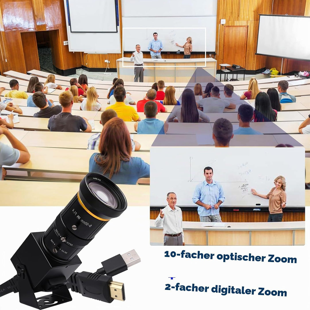 Svpro 4K 60fps HDMI USB Kamera Manueller Zoom Streaming Webcam USB3.0 Externe Computerkamera mit CS