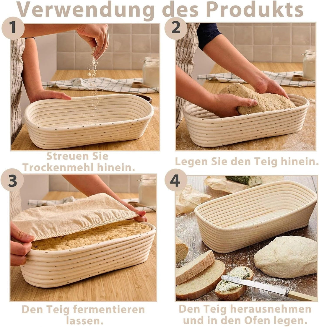 Gärkörbchen Oval, Gärkorb für Reben, Handgefertigter Rattan Fermentationskorb, Brot Gärkorb Handgefe