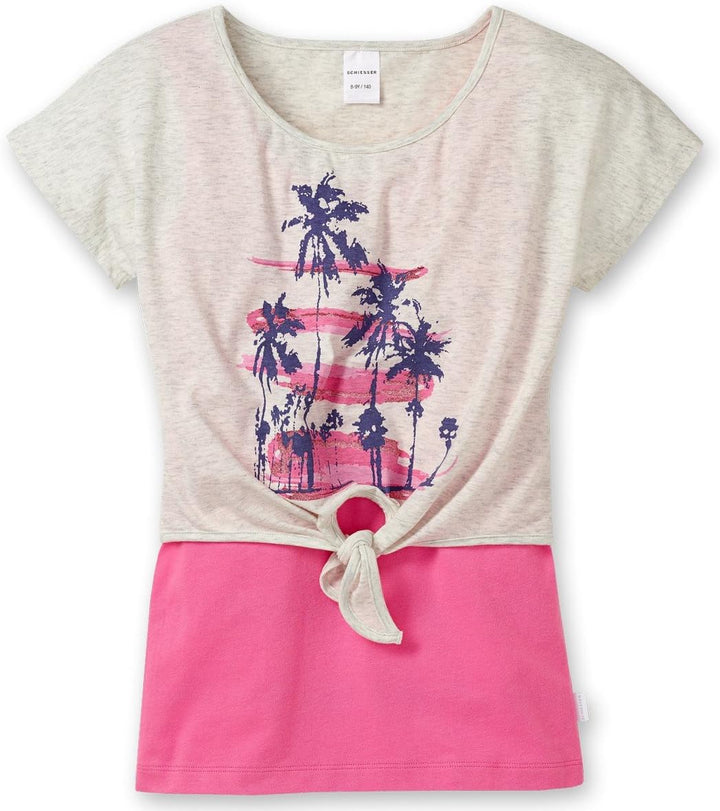 Schiesser Mädchen Schlafanzug Kurz, 3-teilig 146089, grau-mel,, 128