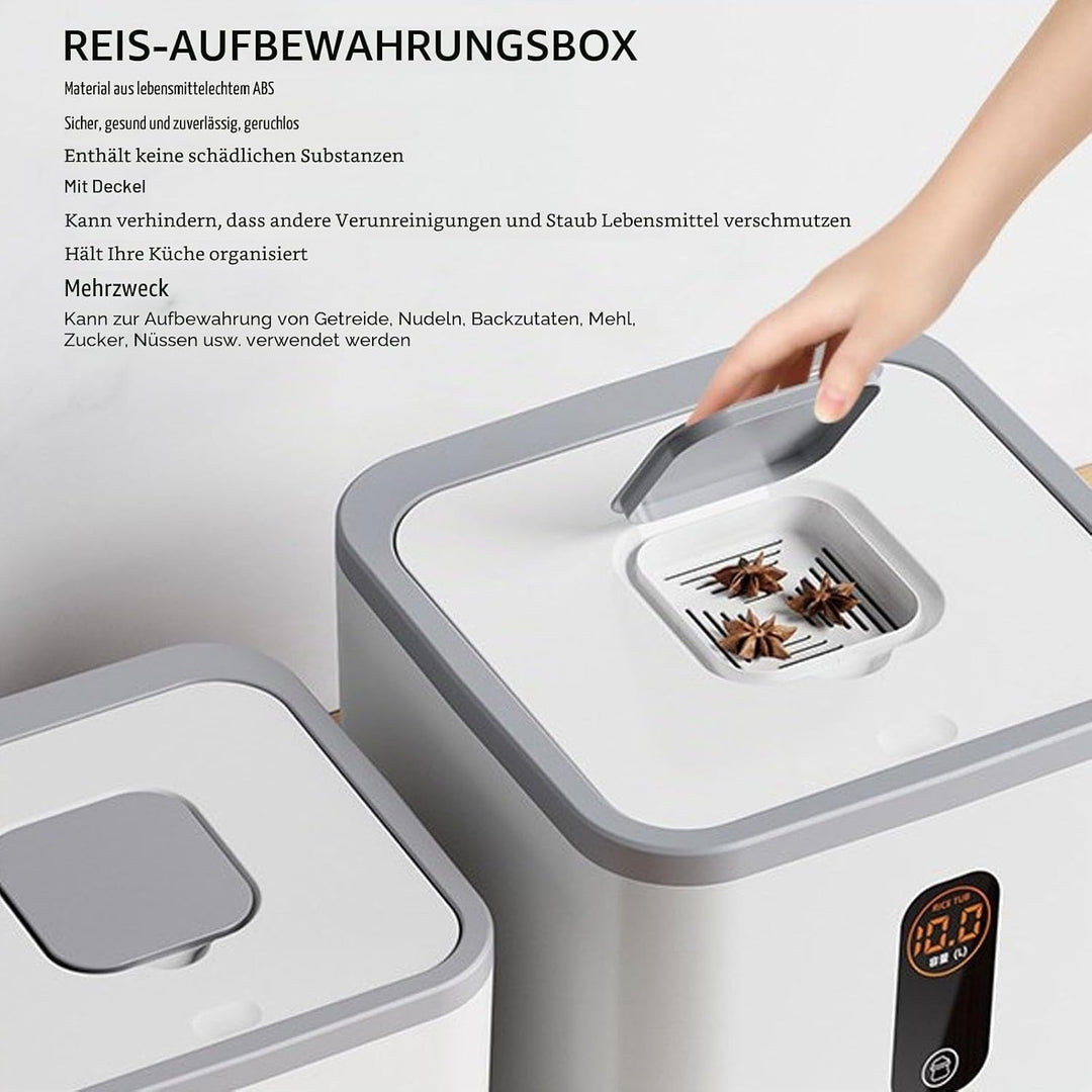 Reisbehälter, luftdicht, grosses Fassungsvermögen, stapelbar, Reis-Aufbewahrungsbox mit Deckel für M