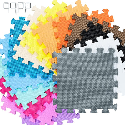 qqpp® 18 Puzzle Eva Schaumstoff Puzzlematte Puzzleteppich Kinder - Krabbelmatte Spielmatte Baby Scha