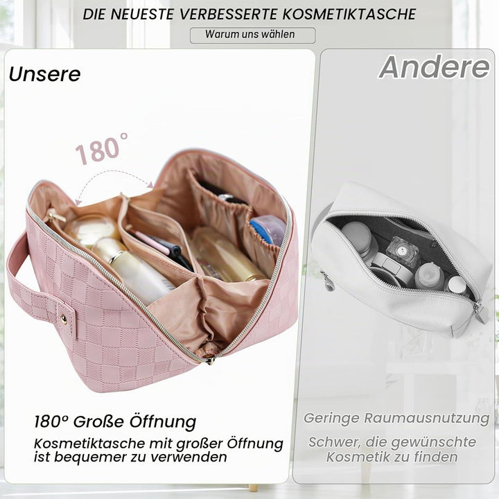 Reise Kosmetiktasche Damen mit Grossem,Tragbare Reise Make Up Tasche,Wasserdichter Schminktasche kul