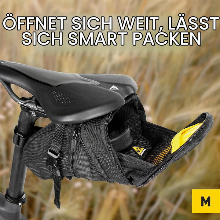 Topeak Satteltasche Mit Befestigungsriemen Aero Wedge Pack 20 x 11 x 12 cm, 1.31 Liter Schwarz, 20 x
