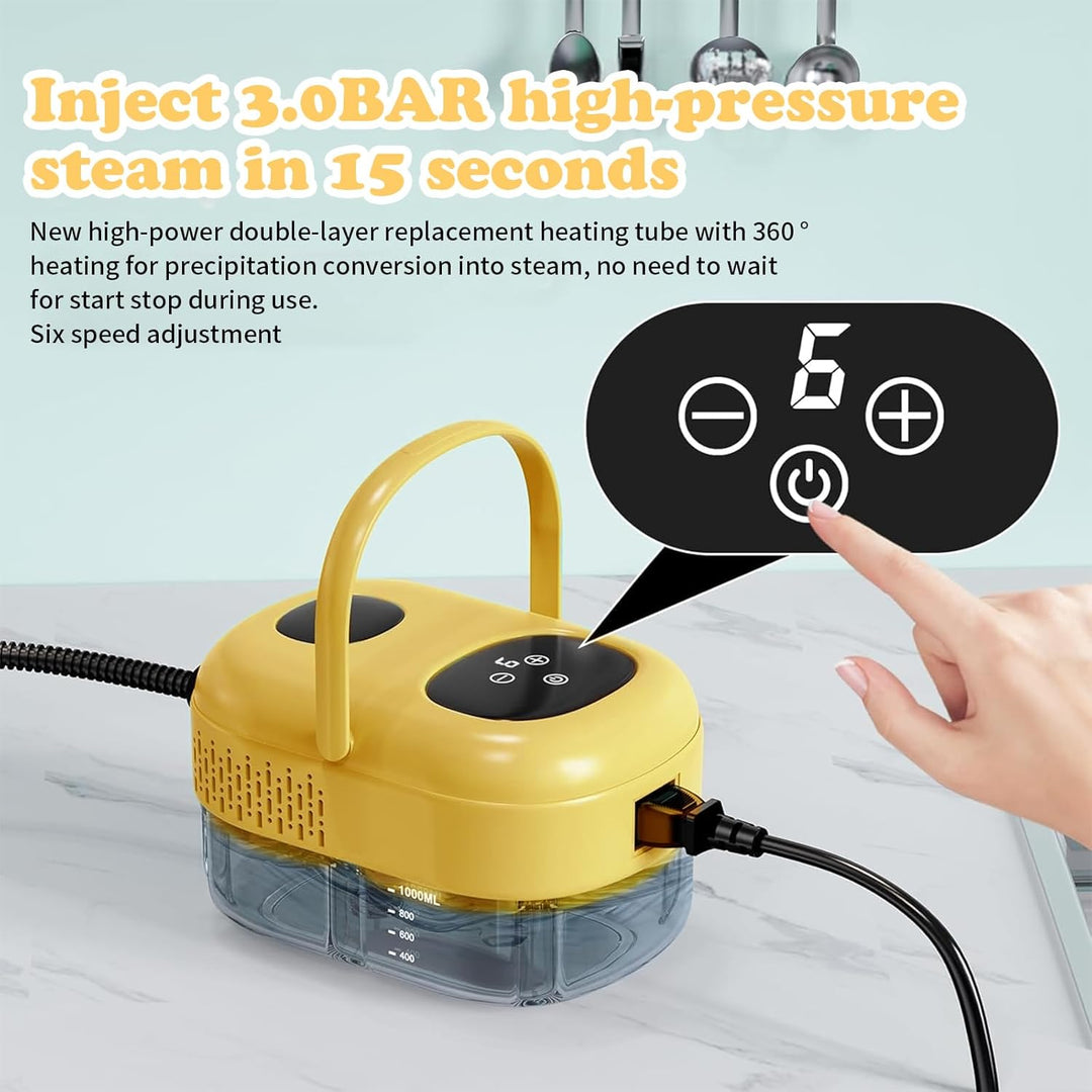 Dampfreiniger handgerät,2500W Hochdruckdampf Steam Cleaner, Steam Cleaner mit 3 Bürstenköpfen für Zu