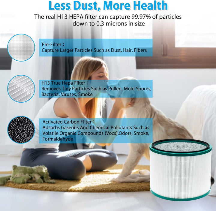 Ersatz HEPA Filter Kompatibel mit Dyson HP03 DP01 DP03 HP02 HP01 HP00 Pure Hot + Cool Link Reinigen