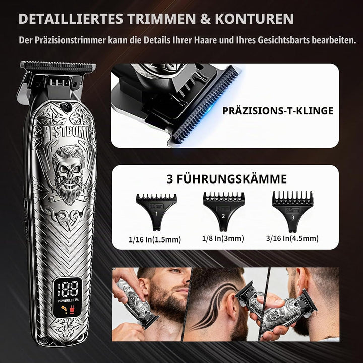 Professionelle schnurlose Herren-Haarschneidemaschine, Bartschneider und elektrische Rasierer, Sets