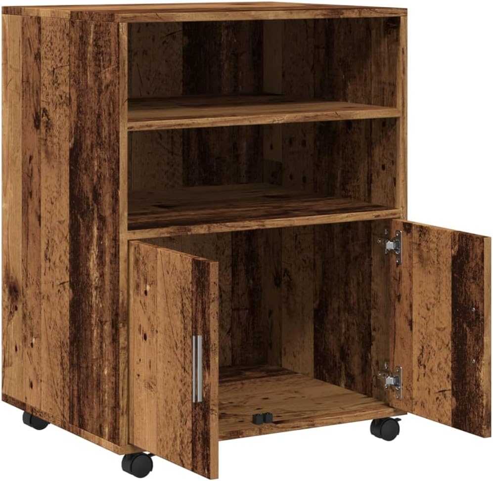vidaXL Rollschrank Altholz-Optik 60x48x81 cm Holzwerkstoff, Altholz