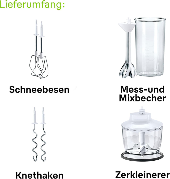 Braun MultiMix 5 HM 5137 Handmixer - Handrührgerät mit stufenloser Geschwindigkeitsregelung, 750 Wat