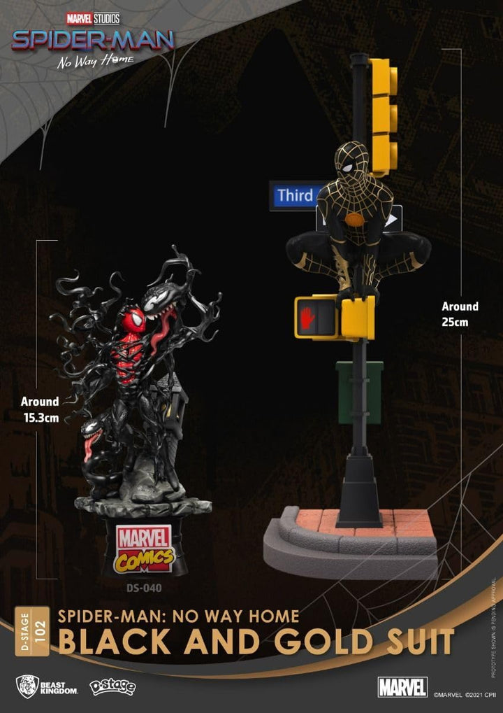 Beast Kingdom - Spider-Man No Way Home DS-102 Schwarz & Gold Suit 6 Statue