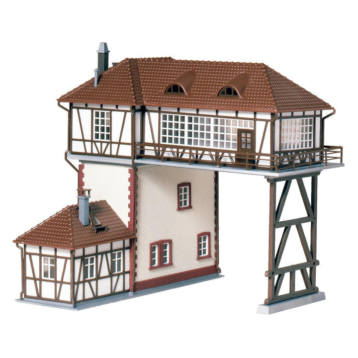 FALLER Reiterstellwerk Modellbausatz mit 133 Einzelteilen 179 x 168 x 160 mm I Modelleisenbahn Zubeh