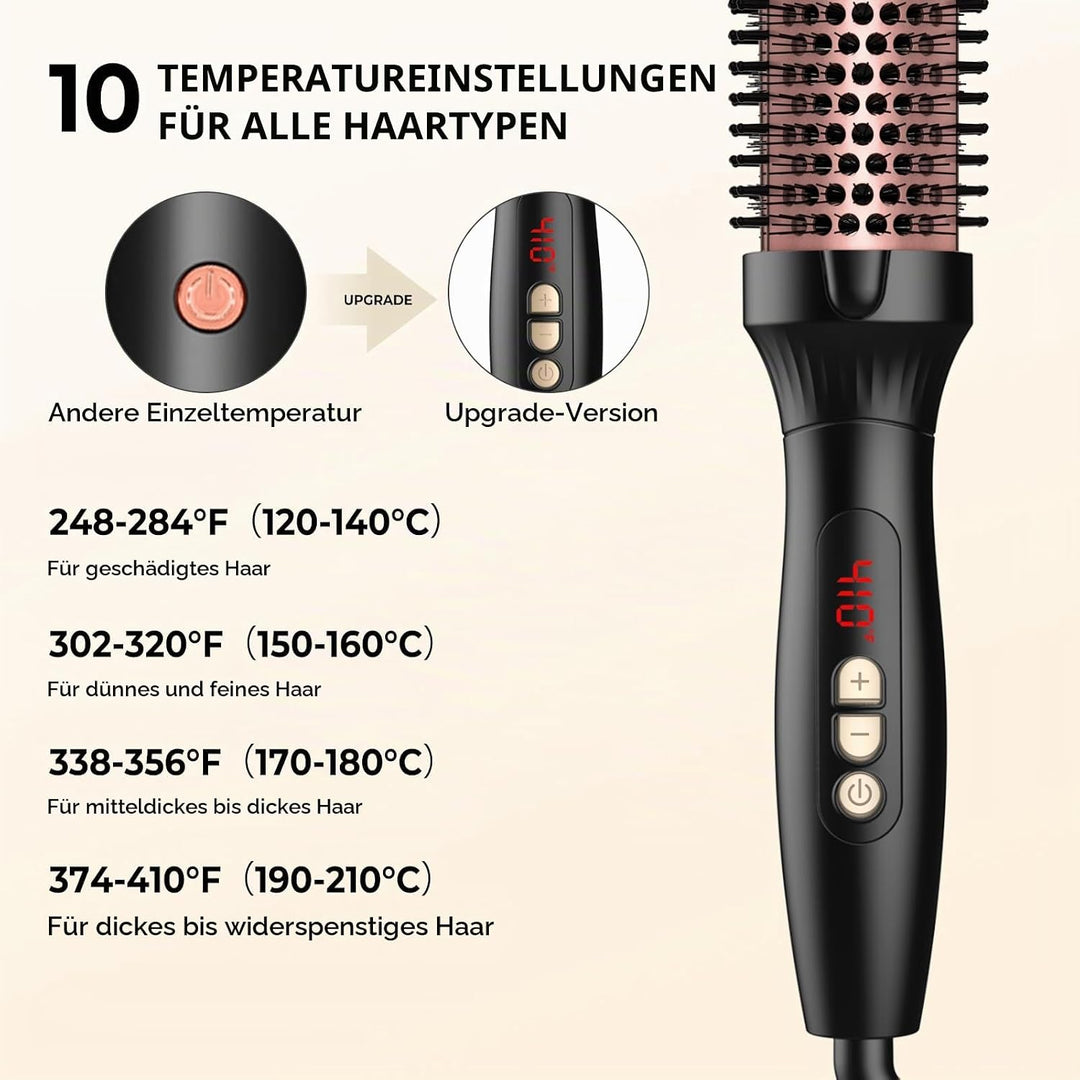 UKLISS Thermobürste Thermal Brush LCD-Display [120-200℃], Doppel-PTC, 38MM | Doppel-PTC Thermo Rundb