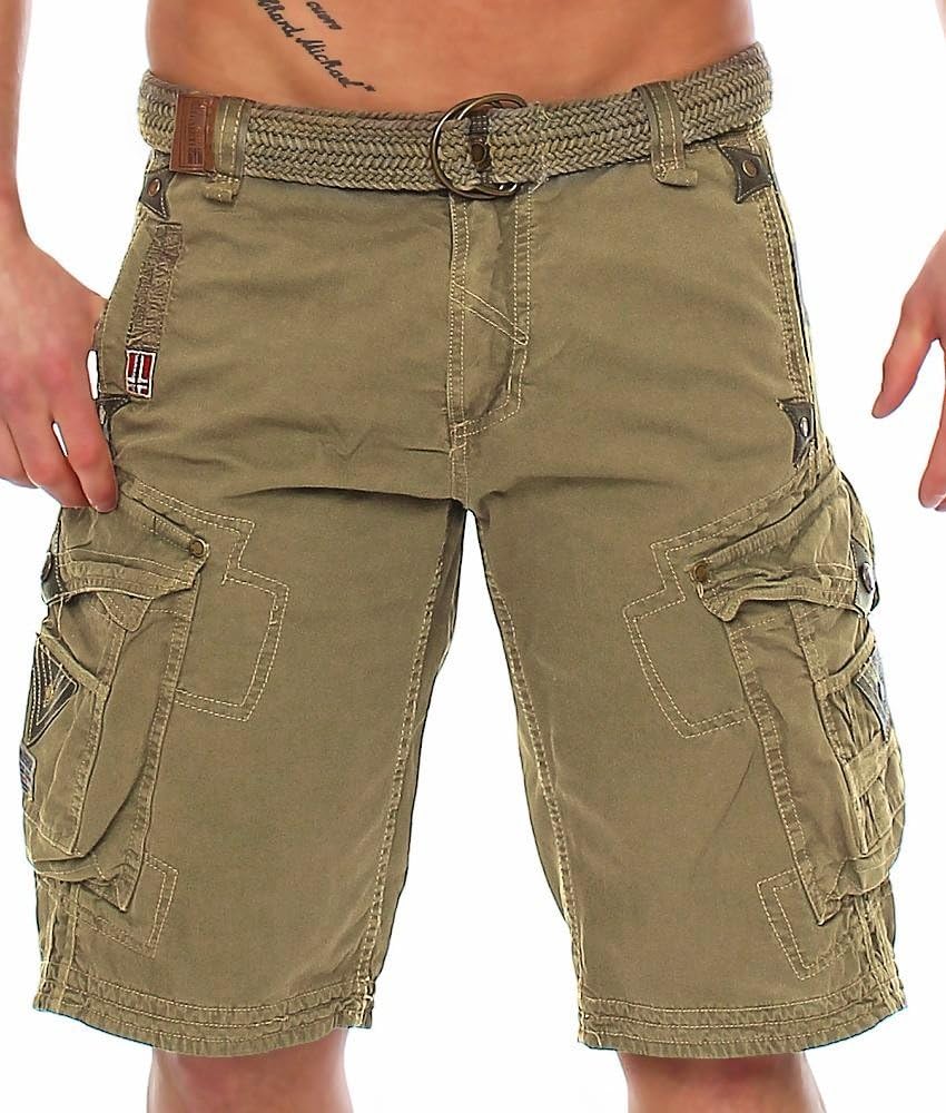 Geographical Norway Herren Kurzehose Perle Cargo Short Kurze Hose Bermuda M Khaki, M Khaki
