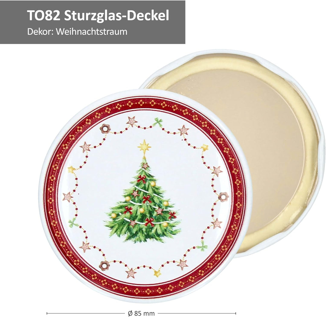 MamboCat 20er Deckel-Set Weihnachtstraum I to 82 Schraub-Deckel für Sturzgläser I Ersatzdeckel für M