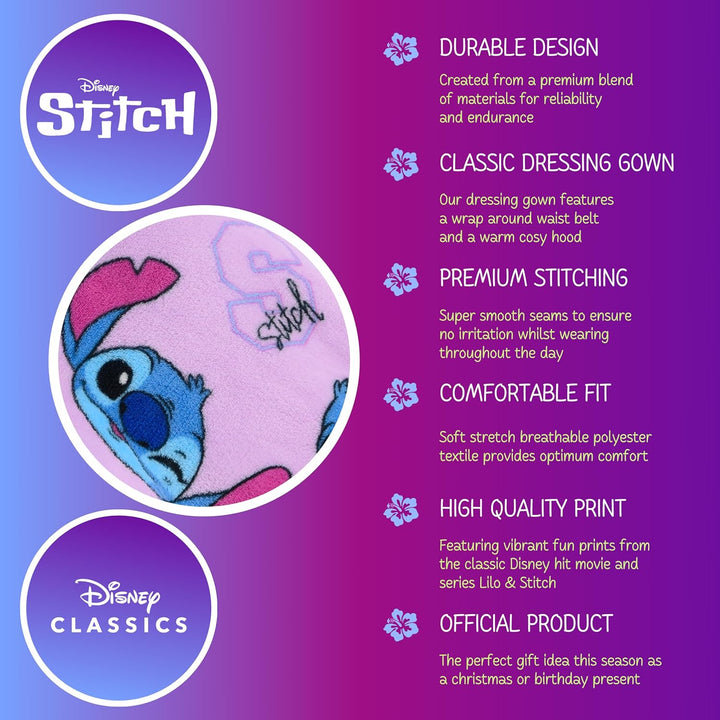 Disney Stitch Bademantel für Mädchen, Weicher Morgenmantel für Kinder, Bademantel Geschenk für Mädch