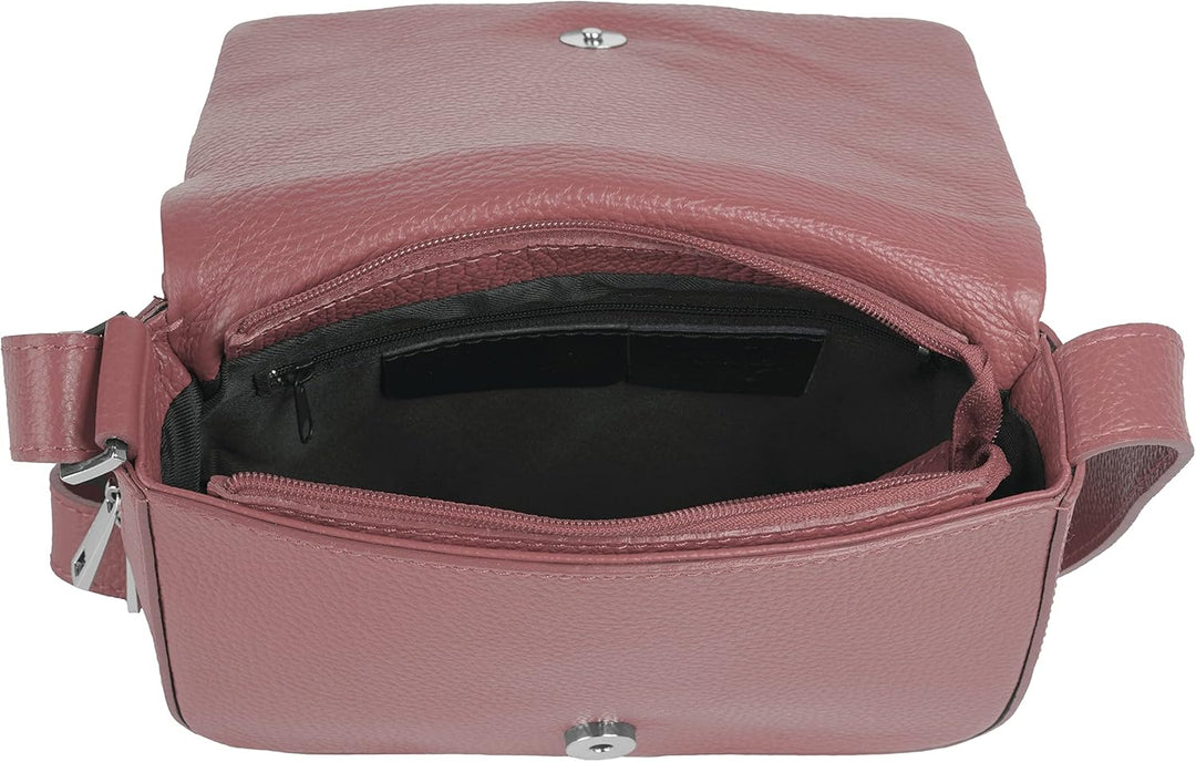 Cluty Umhängetasche Echt Leder Damen - 021375 Alt-rosa, Alt-rosa